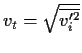 \( v_{t}=\sqrt{\overline{v_{i}^{\prime 2}} }
\)