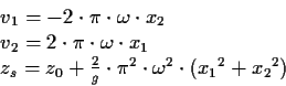 \begin{displaymath}
\begin{array}{l}
v_{1}= - 2 \cdot \pi \cdot \omega \cdot x_{...
...2} \cdot
\left( {x_{1}}^{2} + {x_{2}}^{2} \right)
\end{array}\end{displaymath}